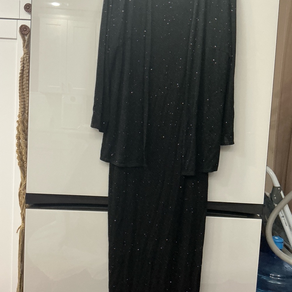 Onyx Nite Elegant Black Dress with Sparkle Details